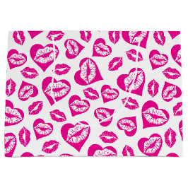 Rosa och vita hjärtan och kisser