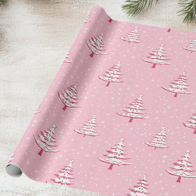 Rosa och Vita Julgran Presentpapper (Skapare uppladdad)