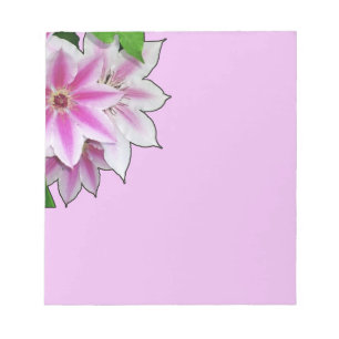 Rosa och vita Klematissblommor Anteckningsblock