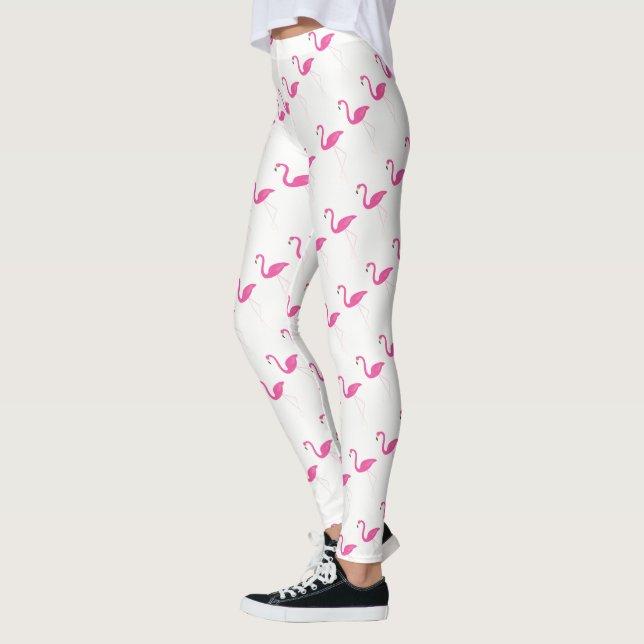 Rosa och vita lamingolegeringar leggings (Vänster)
