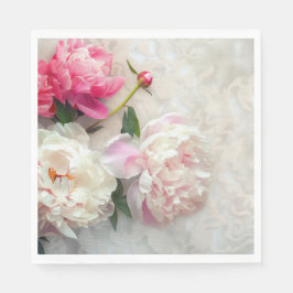 Rosa och vita med snöre bakgrund pappersservett