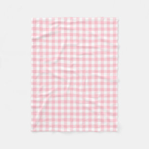 Rosa och vita, medelStorleka Gingham-kontroller Fleecefilt