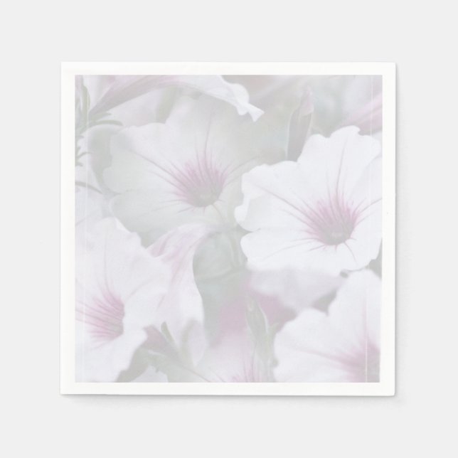 Rosa och vita Petunias Pappersservett (Framsidan)