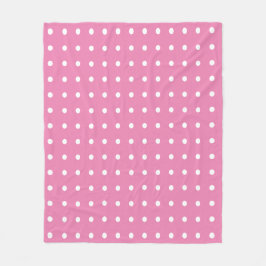 Rosa och Vita Polka dots Fleecefilt