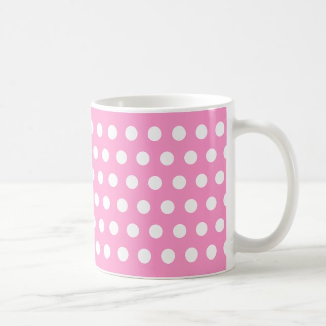 Rosa och Vita Polka dots Kaffemugg (Höger)