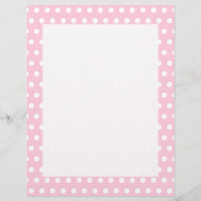 Rosa och Vita Polka dots Mönster. (Framsida)