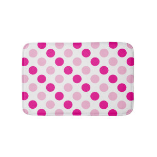 Rosa och vita polka dots mönster badrumsmatta