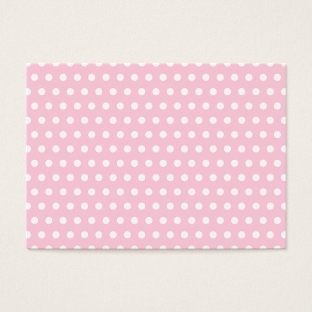 Rosa och Vita Polka dots Mönster. Visitkort (Framsidan)