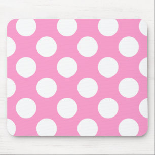 Rosa och Vita Polka dots Musmatta