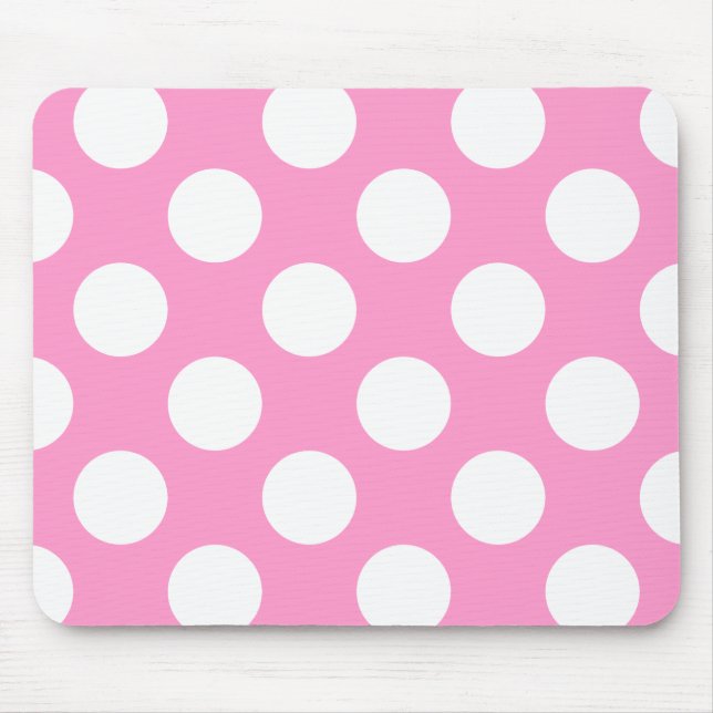 Rosa och Vita Polka dots Musmatta (Framsidan)