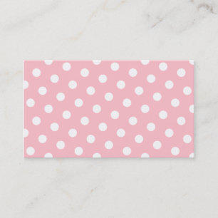 Rosa och Vita Polka dots Visitkort