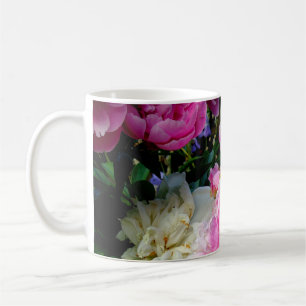 Rosa och vita ponnyer kaffemugg