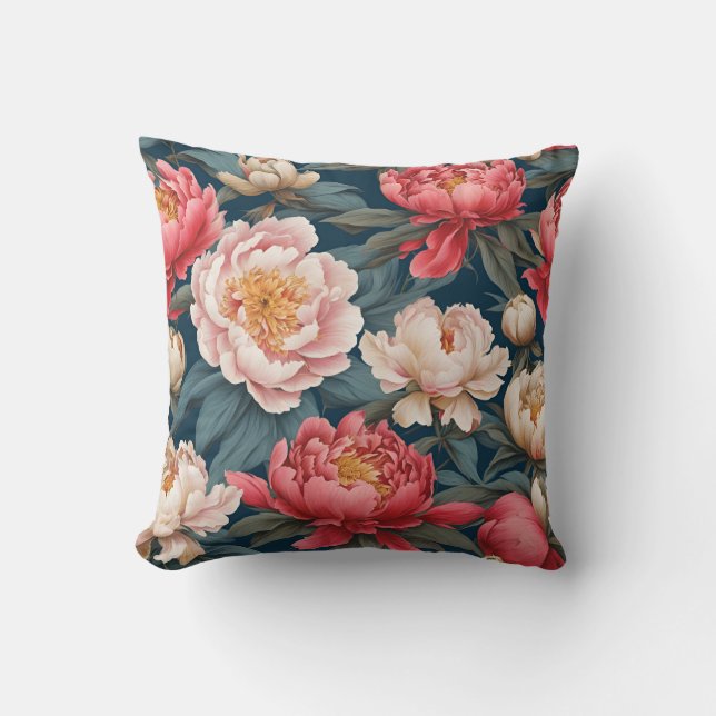 Rosa och vita ponnyer Oriental Kudde (Framsida)