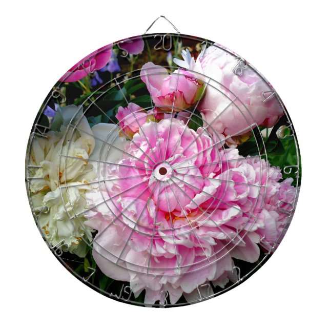 Rosa och vita ponnyer piltavla (Framsidan)