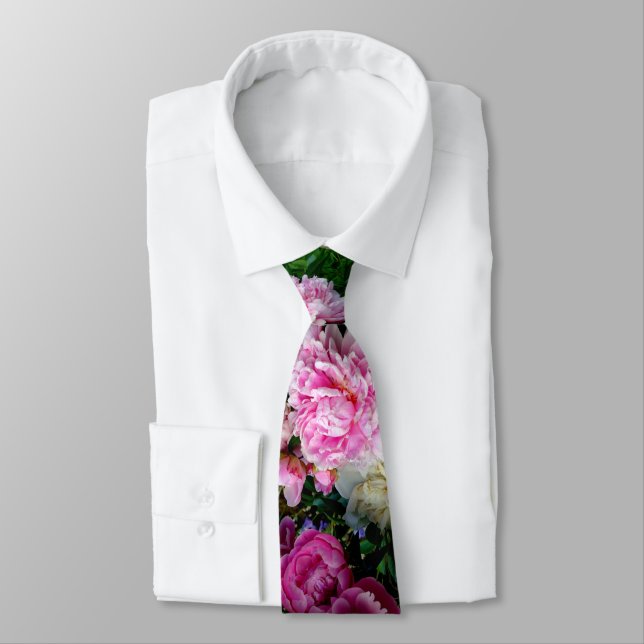 Rosa och vita ponnyer slips (Bunden)