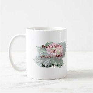 Rosa och vita produkter av Hydrangea Bröllop Kaffemugg