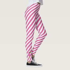 Rosa och vita Rand Dachshund Leggings