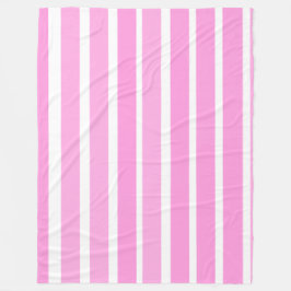 Rosa och Vita Rand Fleecefilt