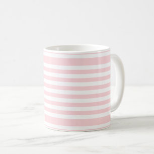 Rosa och Vita Rand Mugg