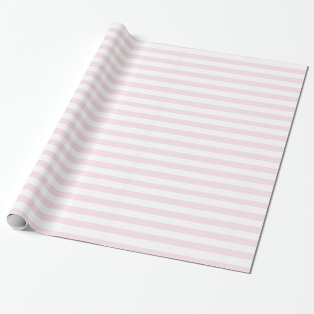 Rosa och vita ränder Söt flickaktig Presentpapper (Utrullad)
