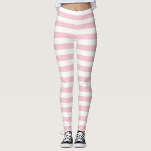 Rosa och vita, randiga baljväxter leggings