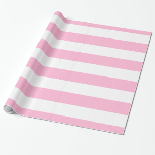 Rosa och vita randigt mönster i extra stor storlek presentpapper