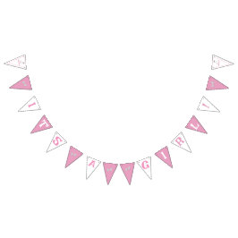 Rosa och vita Rocking Horse Vimplar