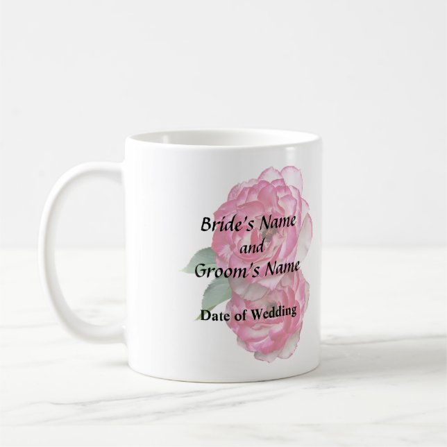 Rosa och Vita Rosor Kaffemugg (Vänster)