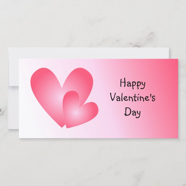 Rosa och vita söta hjärtan julkort (Framsida)