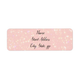 Rosa och vita stjärnor, gigantiska returadress etikett