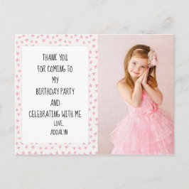 Rosa och vita stjärnor Tack Vykort