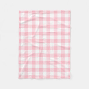 Rosa och vita stora Storleka Gingham-kontroller Fleecefilt