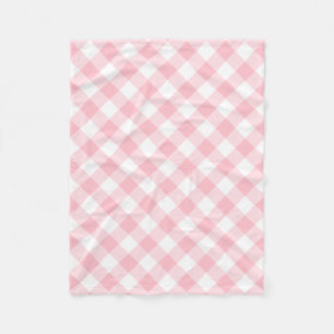 Rosa och vita Storleka diagonala Gingham-kontrolle Fleecefilt