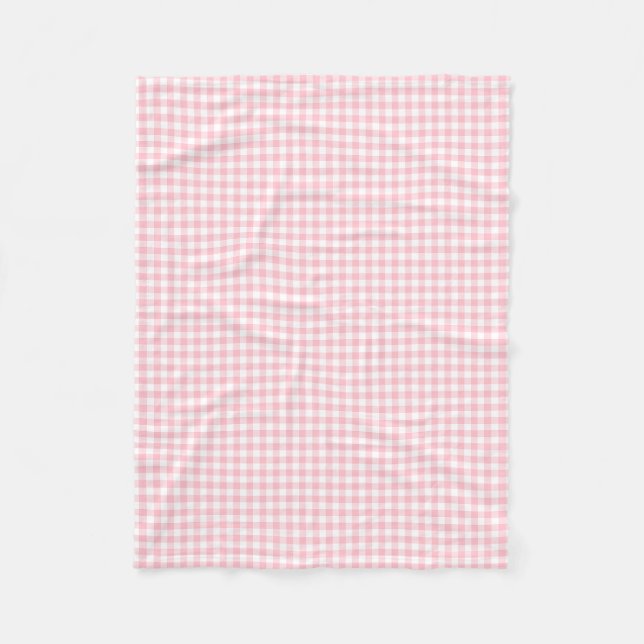 Rosa och vita Storleka Gingham-kontroller Fleecefilt (Framsidan)
