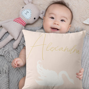  Rosa och Vita Svan Alla Färg Kudde