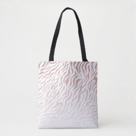 Rosa och Vita zebra tryck: Snyggt Tote Bag Tygkasse