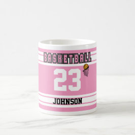 Rosa- och vitbasket Jersey Kaffemugg