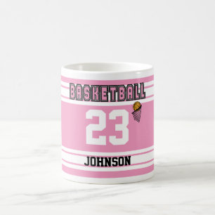 Rosa- och vitbasket Jersey Kaffemugg