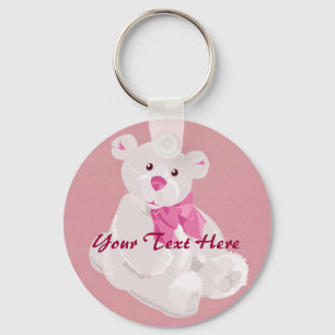 Rosa- och vitbjörn Keychain Nyckelring