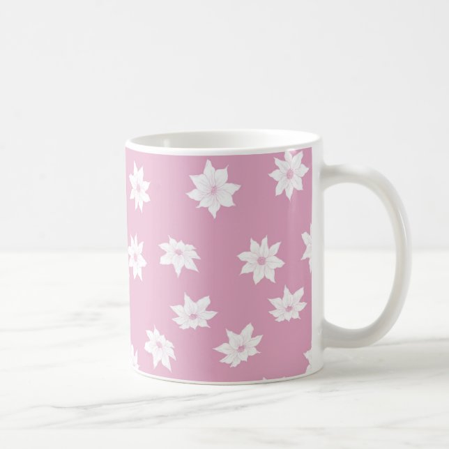 Rosa och vitblommor kaffemugg (Höger)