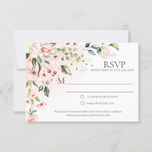 Rosa- och vitblommor med Greenery OSA kort