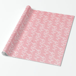 Rosa och vitblommor presentpapper