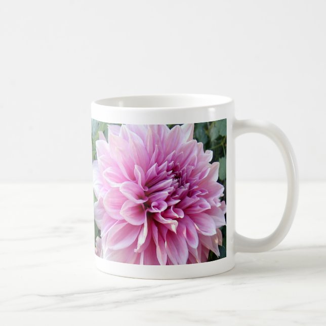 Rosa- och vitDahlia Kaffemugg (Höger)