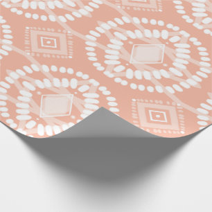 Rosa och vitflöde Geometriskt Mönster Presentpapper