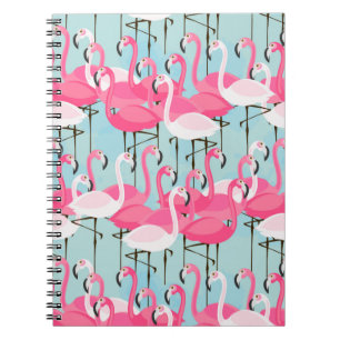 Rosa- och vitfolkmassa av Flamingos Anteckningsbok