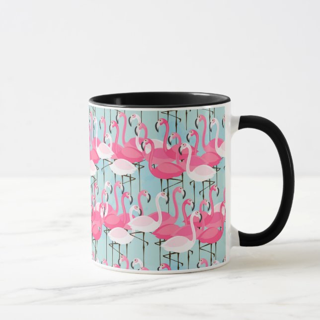 Rosa- och vitfolkmassa av Flamingos Mugg (Höger)