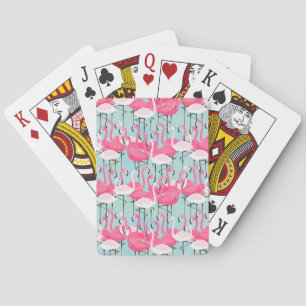 Rosa- och vitfolkmassa av Flamingos Spel Kort