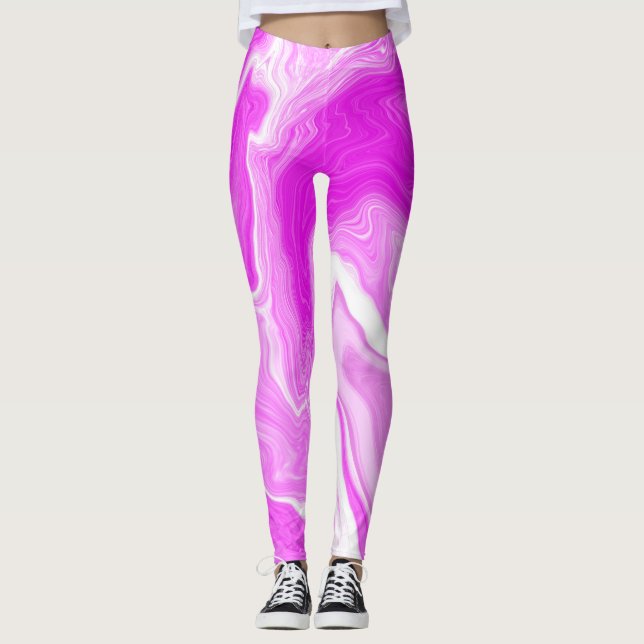 Rosa och vitlöksrot leggings (Framsida)