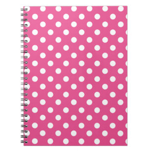 Rosa- och vitpolka dots anteckningsbok med spiral