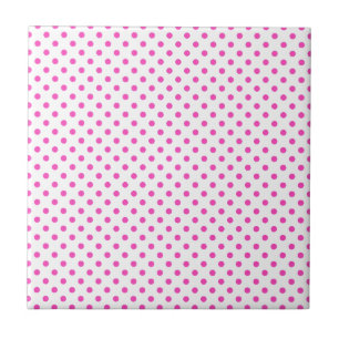 Rosa- och vitpolka dots kakelplatta